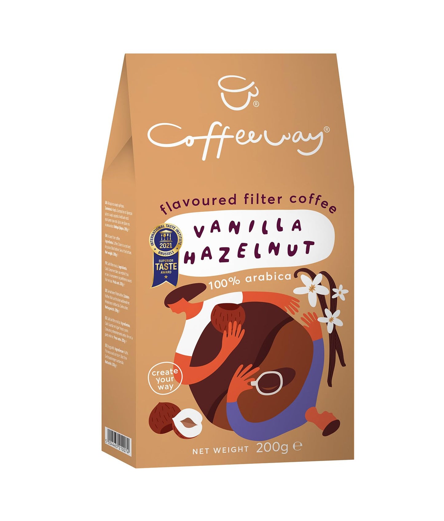 CAFÉ EN GRANO MOLIDO VAINILLA HAZELNUTT COFFEEWAY 200 GR
