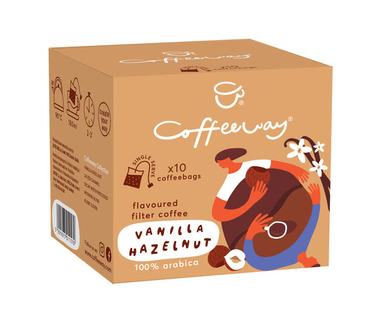 Café en bolsas sabor Vainilla y Avellana CoffeWay 75 gr
