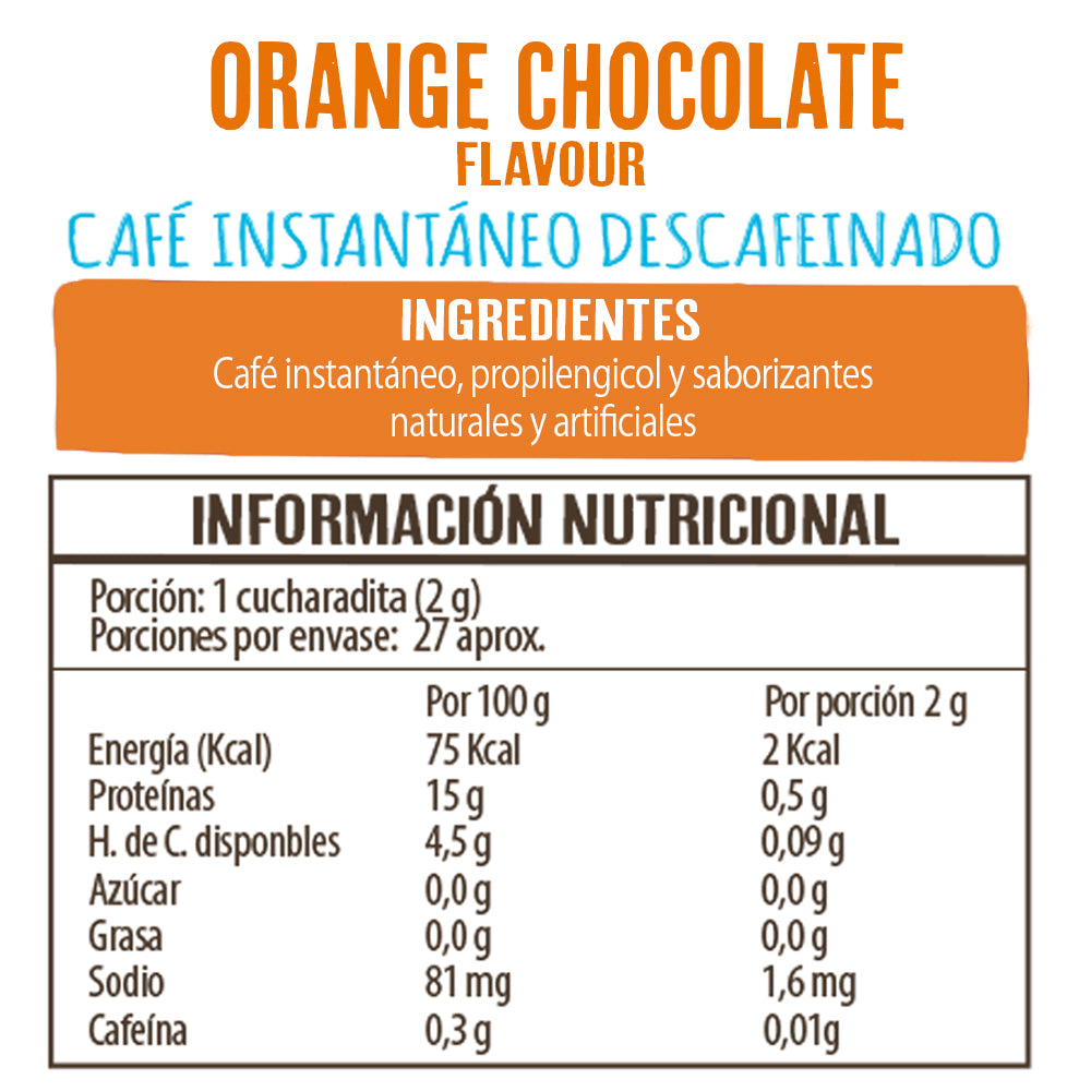 Frasco Descafeinado Orange Chocolate